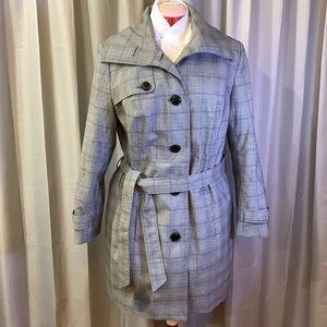 Black and white plaid fall jacket